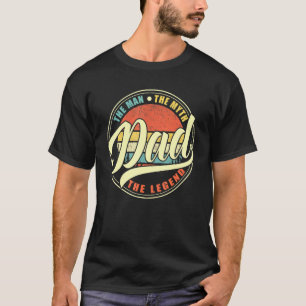 Mens Dad The Man The Myth The Legend Vintage Retro T-Shirt