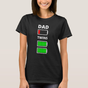 Mens Dad Tired Low Battery Twins Full Charge Mens T-Shirt
