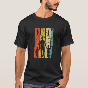 Mens Dad Two Times Father Two Children Vintage Fat T-Shirt
