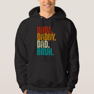 Mens Dad Vintage Dada Daddy Dad Bruh   For Father' Hoodie
