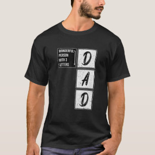 Mens Dad Wonderful Person Crossword Puzzle Dad F T-Shirt