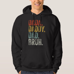 Mens Dada Daddy Dad Bruh  Father's Day Retro Vinta Hoodie
