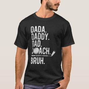 Mens Dada Daddy Dad Bruh Vintage Ice Hockey Coach  T-Shirt