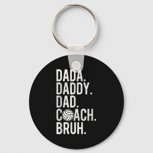 Mens Dada Daddy Dad Bruh Vintage Volleyball Coach Key Ring