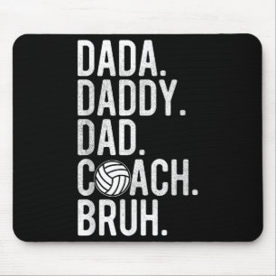 Mens Dada Daddy Dad Bruh Vintage Volleyball Coach  Mouse Pad