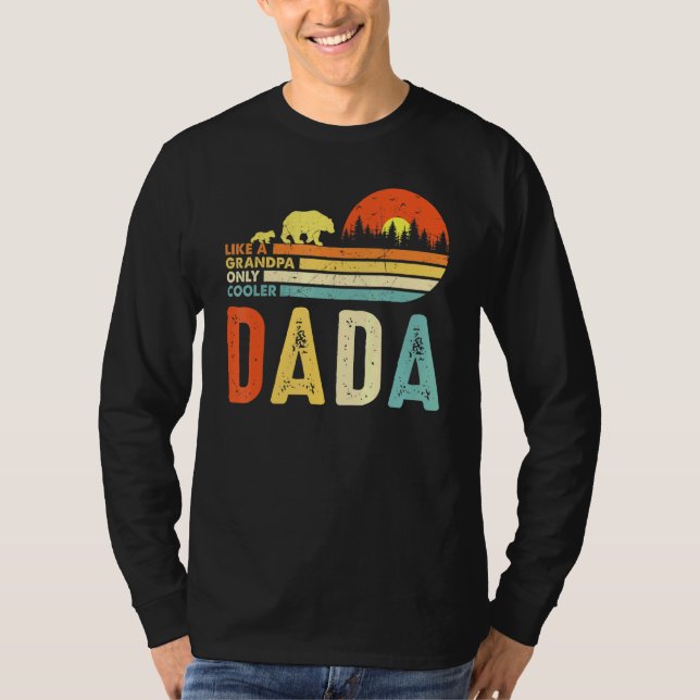 Mens Dada Like A Grandpa Only Cooler For Men Retro T-Shirt (Front)