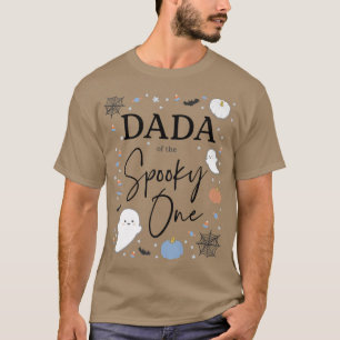 Mens Dada of the Spooky One First Birthday Blue Bo T-Shirt