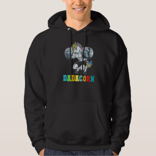 Mens Dadacorn Gym Fitness Weightlifting Unicorn Hoodie