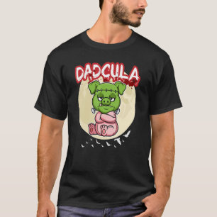 Mens Dadcula Dracule Vampire Dad Halloween Party F T-Shirt