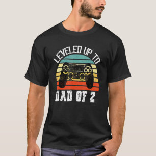 Mens Daddy Again Levelled Up To Dad Of 2 Dad T-Shirt
