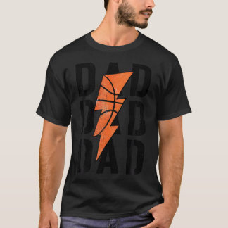 Mens Daddy Basketball Lightning Basketball Dad Gif T-Shirt