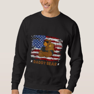 Mens Daddy Bear american Flag Father's Day 2022 Sweatshirt