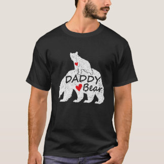 Mens Daddy Bear Two Cubs Fathers Day Funny T-Shirt