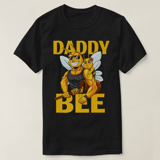 Mens Daddy Bee Beekeeping Honey Daddy With Daughte T-Shirt (Design Front)
