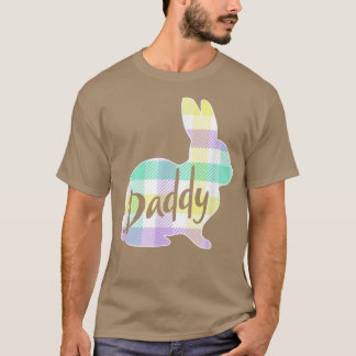 Mens Daddy Bunny Rabbit Pastel Plaid Father Dad Ea T-Shirt