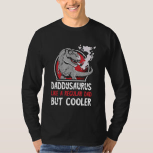Mens Daddy Dinosaur Rex Dad Cool Dino Papa Fathers T-Shirt