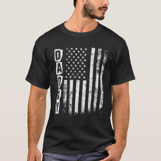 Mens Daddy Gift Father s Day American Flag 4th of  T-Shirt