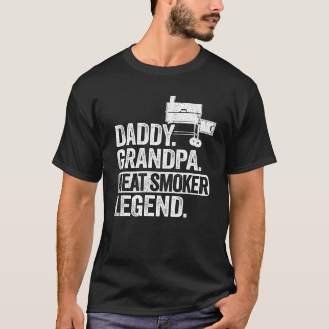 Mens Daddy Grandpa Meat Smoker Legend Grillfather T-Shirt (Front)