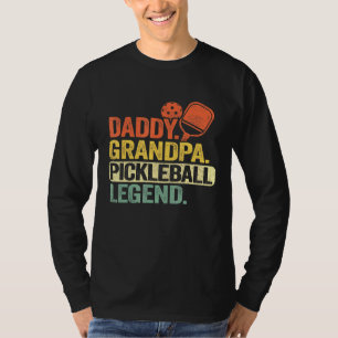 Mens Daddy Grandpa Pickleball Legend Vintage Men P T-Shirt