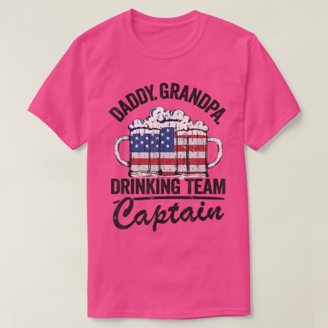 Mens Daddy Grandpa USA Drinking Team Captain Dad 4 T-Shirt (Design Front)