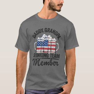 Mens Daddy Grandpa USA Drinking Team Member Dad 4T T-Shirt