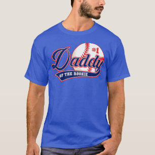 Mens Daddy of Rookie of Year 1st Birthday Baseball T-Shirt