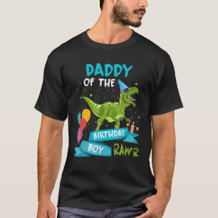 Mens Daddy Of The Birthday Boy Dinosaur Birthday P T-Shirt