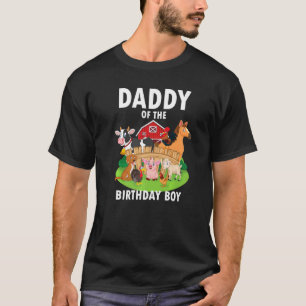 Mens Daddy Of The Birthday Boy Farm Animals Matchi T-Shirt