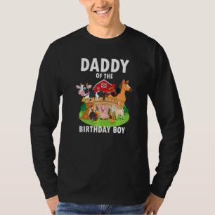 Mens Daddy Of The Birthday Boy Farm Animals Matchi T-Shirt