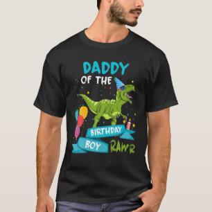 Mens Daddy Of The Birthday Boy RAWR Rex Dinosaur B T-Shirt