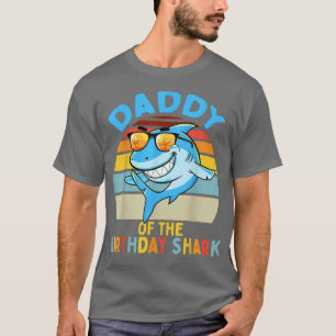 Mens Daddy of the Shark Birthday Dad Matching Fami T-Shirt