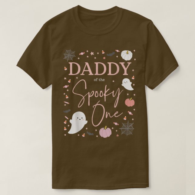 Mens Daddy of the Spooky One Girl First Birthday P T-Shirt (Design Front)