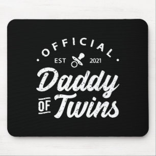 Mens Daddy Of Twins Shirt Funny New Dad To Be Expe Mouse Pad