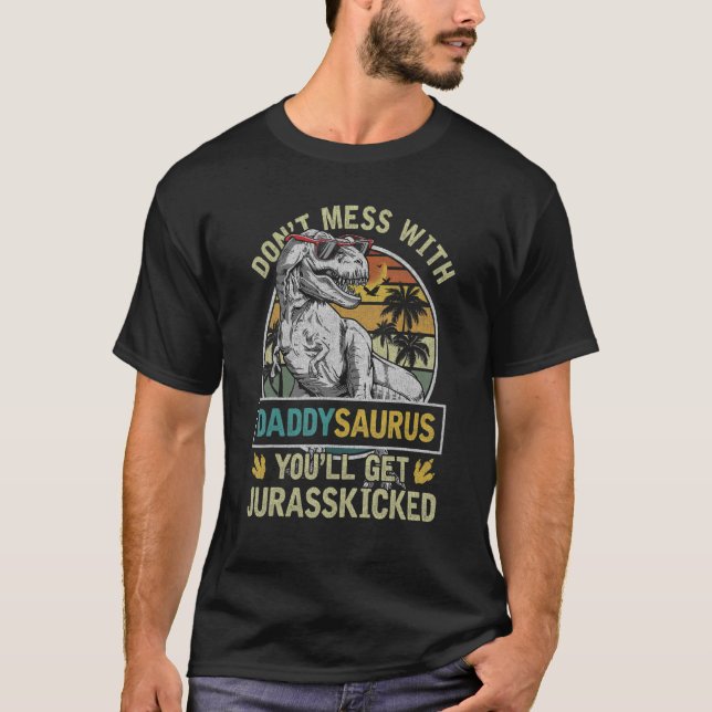 Mens Daddy Rex Saurus Papasaurus Dinosaurs Men Fat T-Shirt (Front)