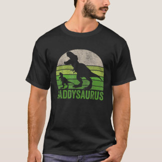 Mens Daddy Saurus Funny Dad Son Dinosaur T Rex T-Shirt