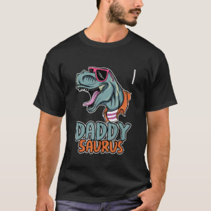 Mens Daddy Saurus Rex Dinosaur Father's Day Family T-Shirt