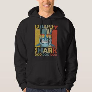 Mens Daddy Shark Retro Pyjamas Father Day Daddy Hoodie