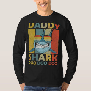 Mens Daddy Shark Retro Pyjamas Father Day Daddy T-Shirt