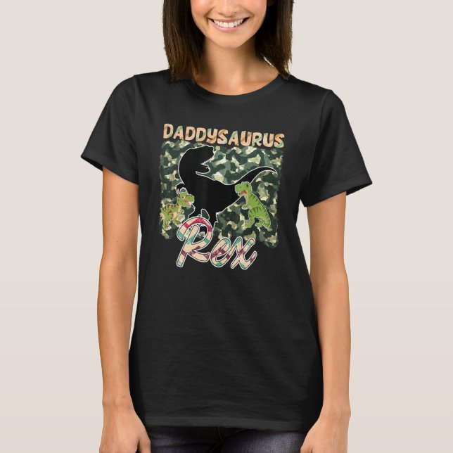 Mens Daddysaurus Rex Fun Camouflage Design T-Shirt (Front)