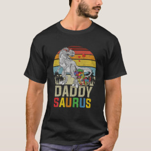 Mens Daddysaurus T Rex Dinosaur Daddy Saurus Autis T-Shirt