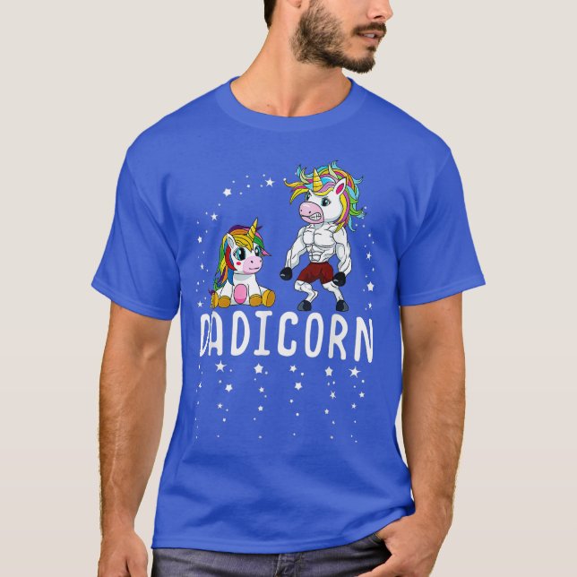 Mens Dadicorn Unicorn Dad And Baby Fathers Day T-Shirt (Front)