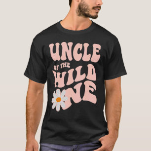 Mens Daisy Birthday Uncle Wild One Boho 1st Birthd T-Shirt
