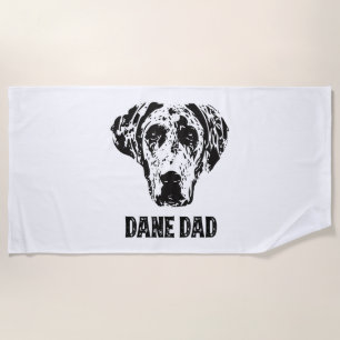 Mens Dane Dad - Great Dane Dad Beach Towel