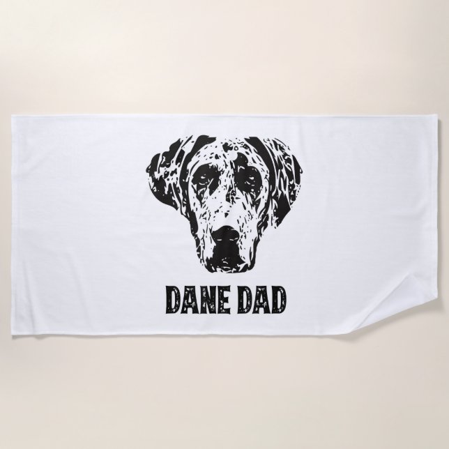 Mens Dane Dad - Great Dane Dad Beach Towel (Front)