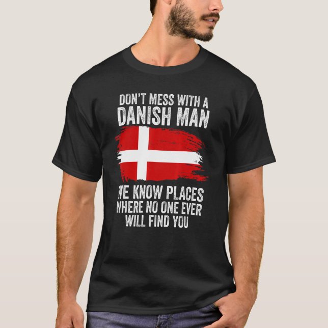 Mens Danish Flag Denmark T-Shirt (Front)