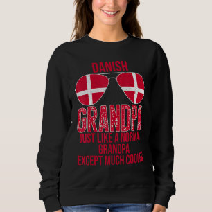 Mens Danish Grandpa Denmark Flag Sunglasses Father Sweatshirt