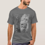 Men's Dark Grey T Shirt Modern Elegant Template<br><div class="desc">Elegant Modern Pop Art Lion Head Template Add Your Own Text Men's Basic Dark Grey Dark T-Shirt.</div>