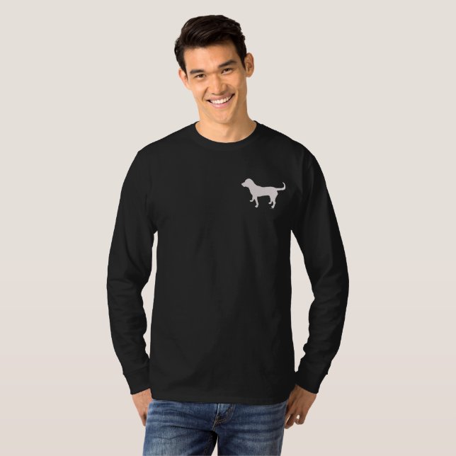 Men's Dark Long Sleeve Shirt Black Lab Silhouette (Front Full)