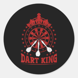 Mens Dart Player Cool Quote The King Of Darts  Classic Round Sticker