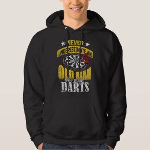 Mens Dart Player Never Underestimate An Old Man Wh Hoodie